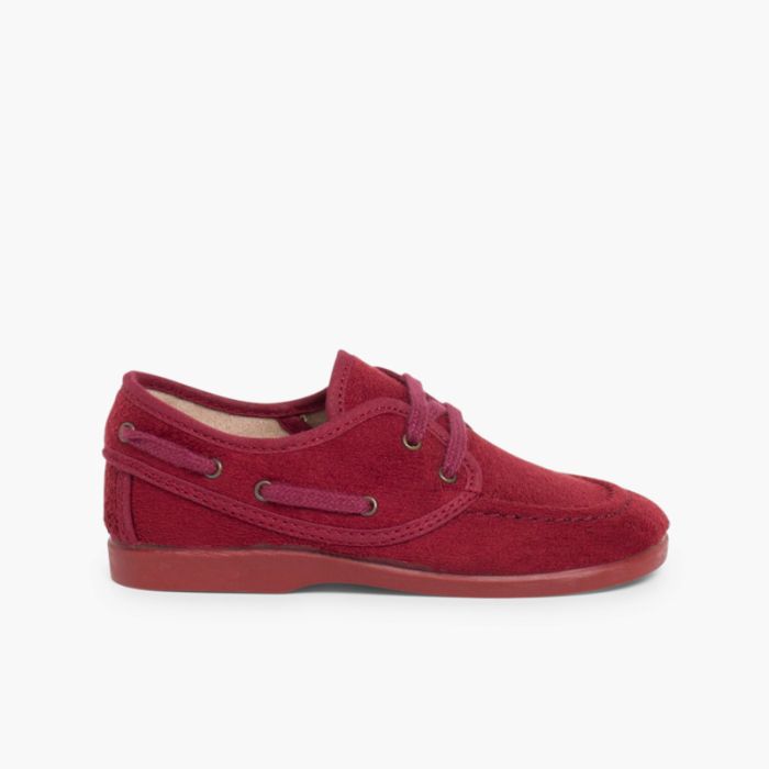 Scarpe da barca effetto camoscio con lacci