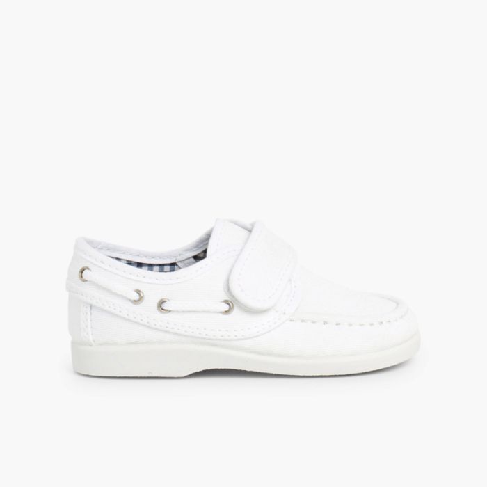 Scarpe da Barca Tela Chiusura a Strappo