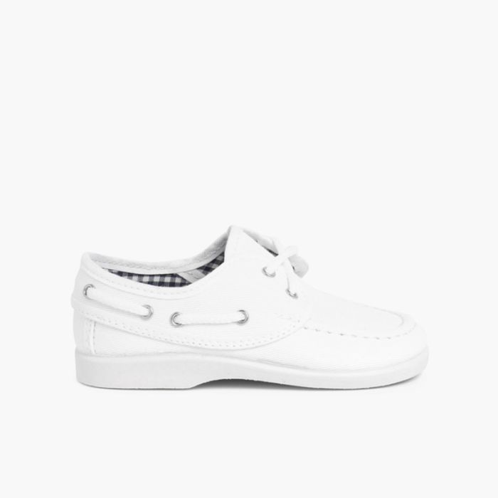 Scarpe da barca tela lacci bambino