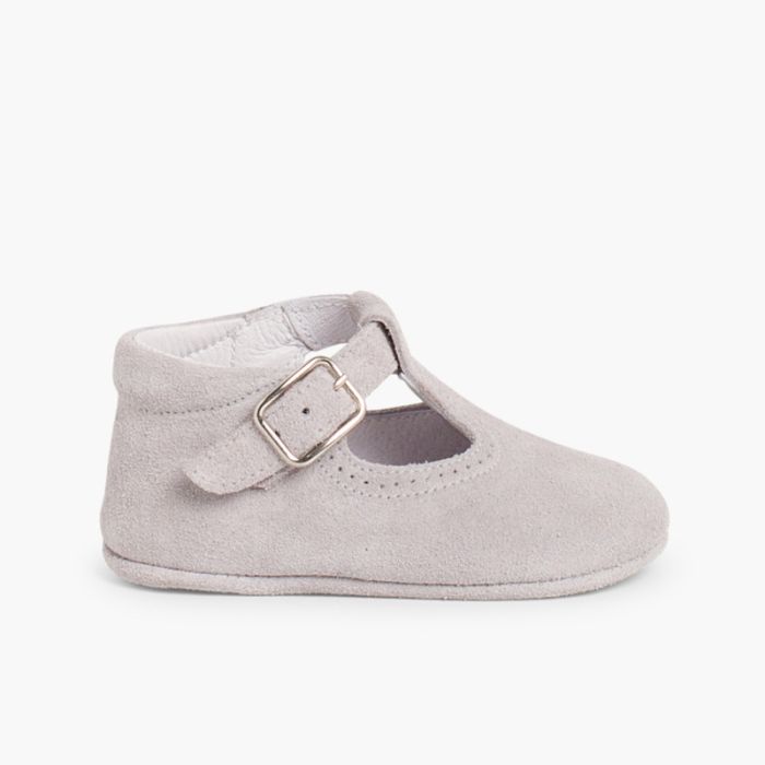 Scarpe Occhio di Bue Scamosciate Fibbia Neonato