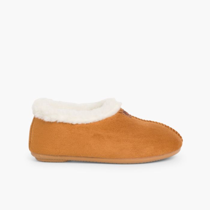 Pantofole Finto Camoscio Fodera tipo Agnello