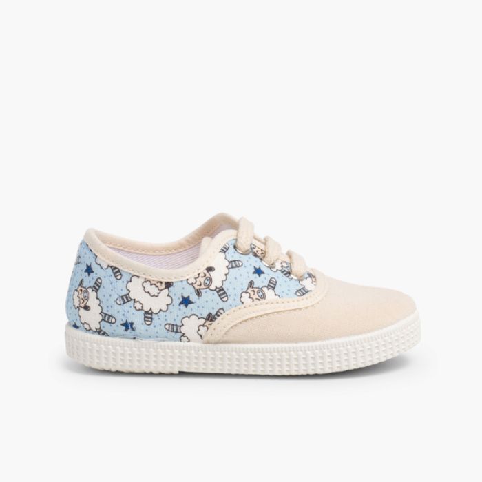 Sneakers lacci tela animal print