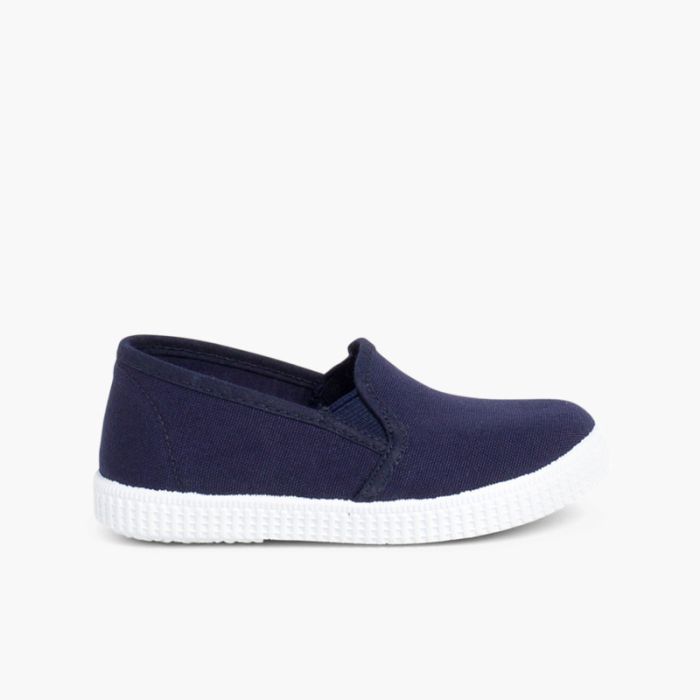Comprare Scarpe Tela con Elastico Suola di Gomma Bianca