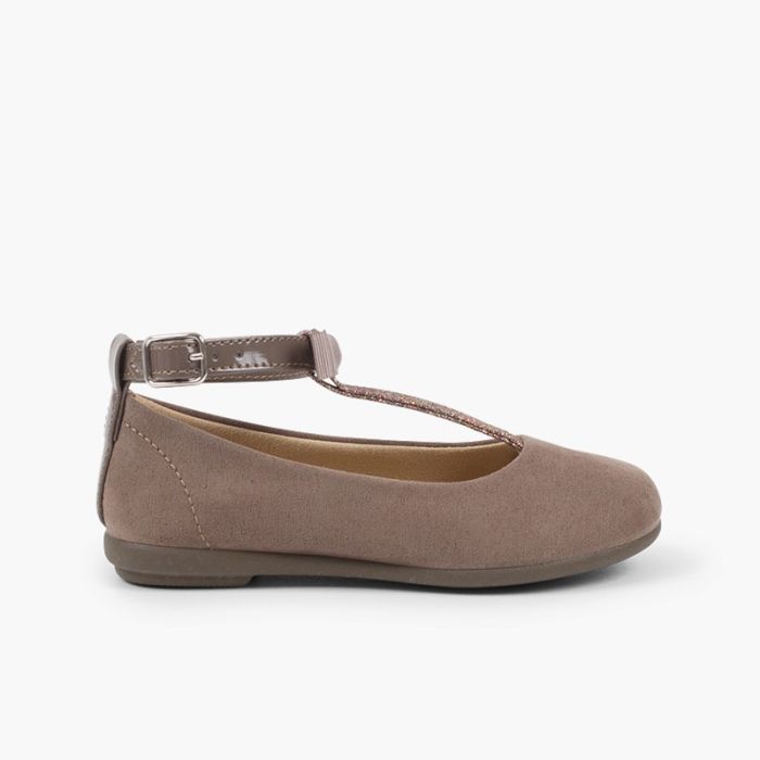Ballerine con cinturino con brillantini