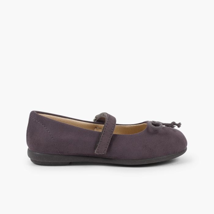 Ballerine con chiusura a strappo e fiocco tipo scarpe con cinturino