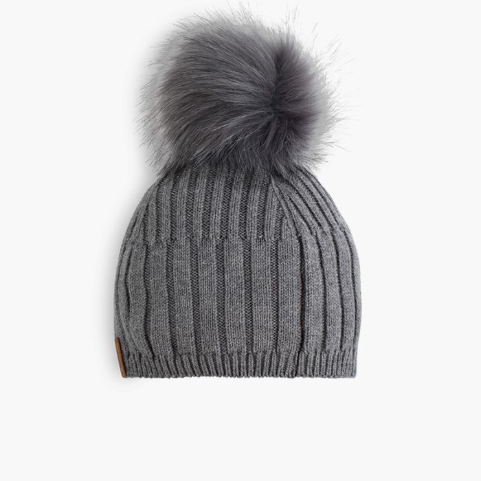 Berretto con pompon pelo 