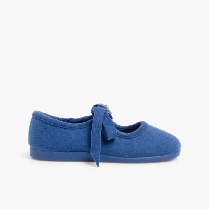 Scarpe Bambina Finto Camoscio con Fiocco