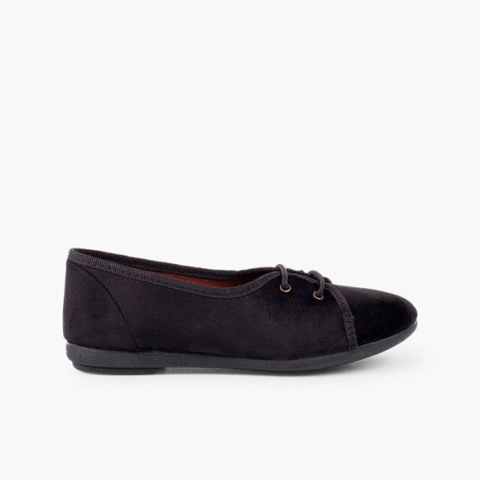 Scarpe blucher bambina velluto modello salon