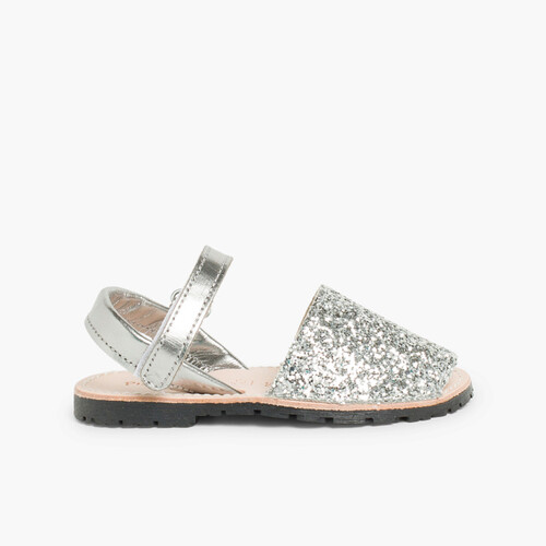 Minorchine Glitter Con chiusura a strappo Argento