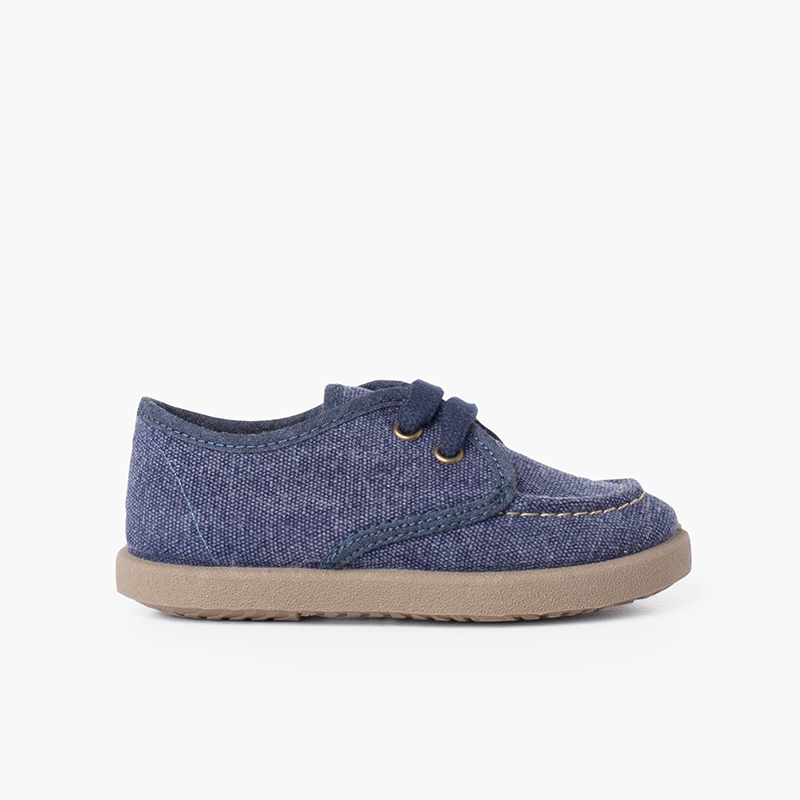 Scarpe da Barca Tela Casual Suola Sport Blu jeans