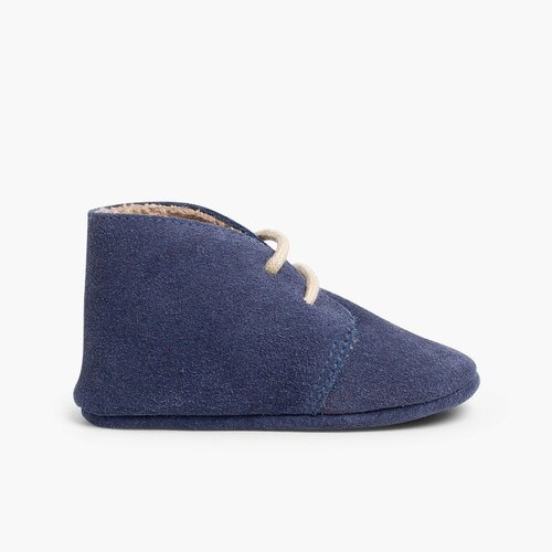 Scarponcini Polacchini neonato fodera interna pelo  Blu jeans
