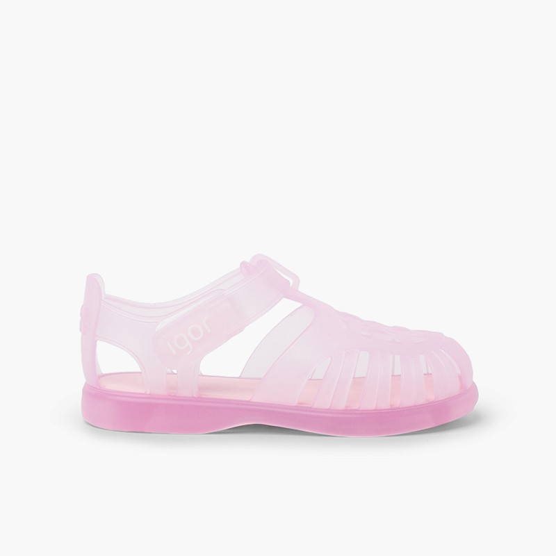 Sandali ragnetti basici con chiusura a strappo tobby Rosa
