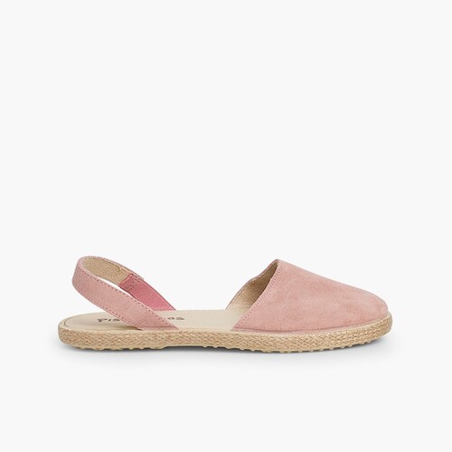 Sandali chiusi donna e bambina scamosciati  Rosa
