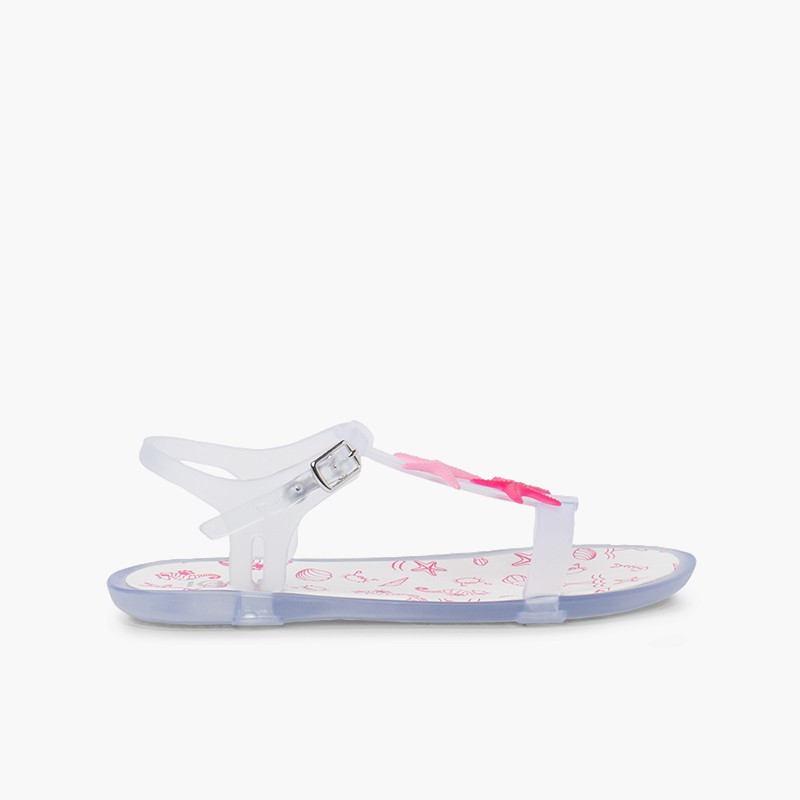 Sandali gomma stelle marine Tricia Bianco