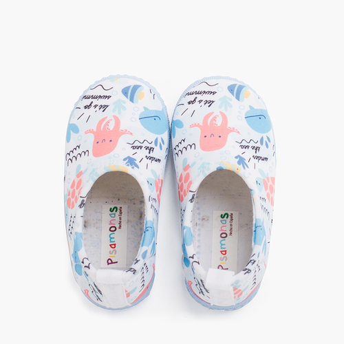 Sneaker chiusa tipo neoprene con disegni Bianco