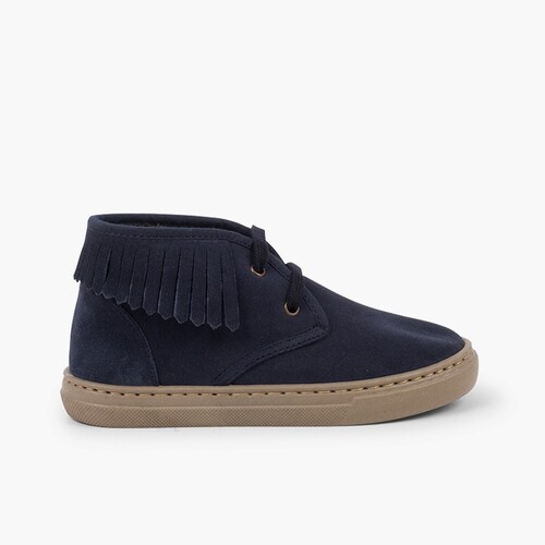 Sneakers alte con frange per bambini Blu