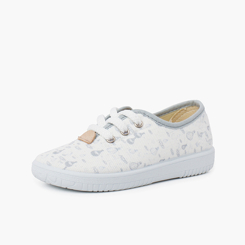 Sneakers Lacci Bambini Tela Palloncini Grigio