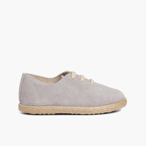 Scarpe lacci scamosciate e iuta bambini Grigio Perla
