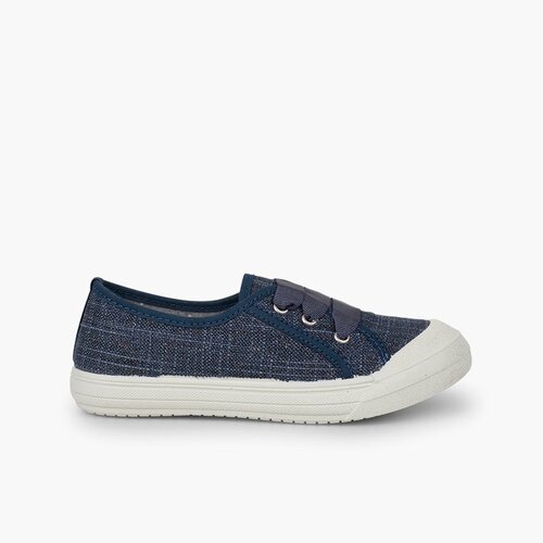 Scarpe lino brillantini bambina Blu