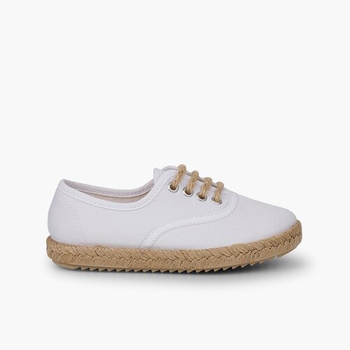 Scarpe bambino suola e lacci iuta Bianco