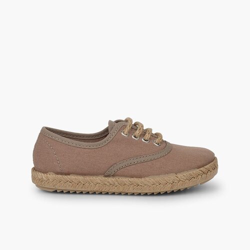 Scarpe bambino suola e lacci iuta Caffelatte