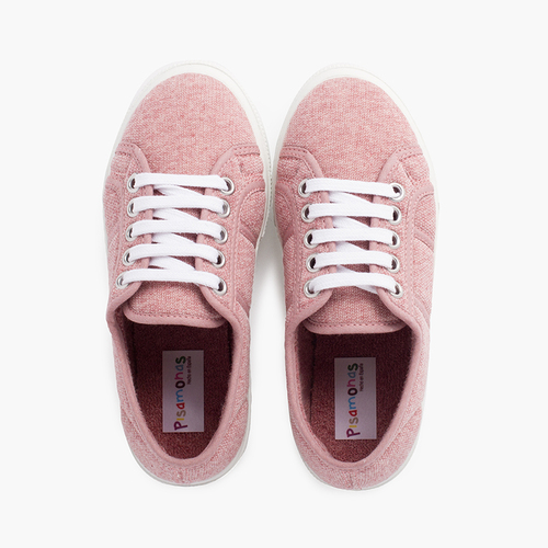 Sneakers in Maglia Organica Rosa Antico