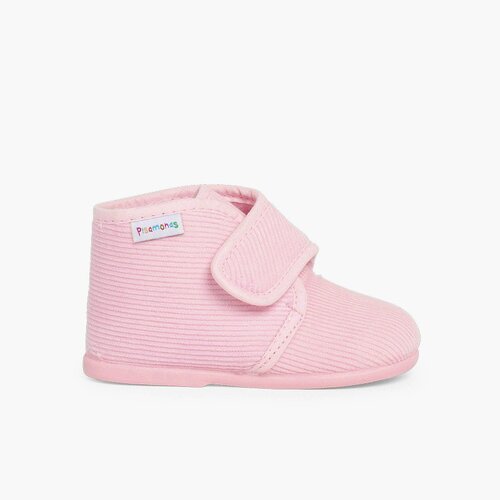 Pantofole Casa Stivaletto Velluto a coste Rosa