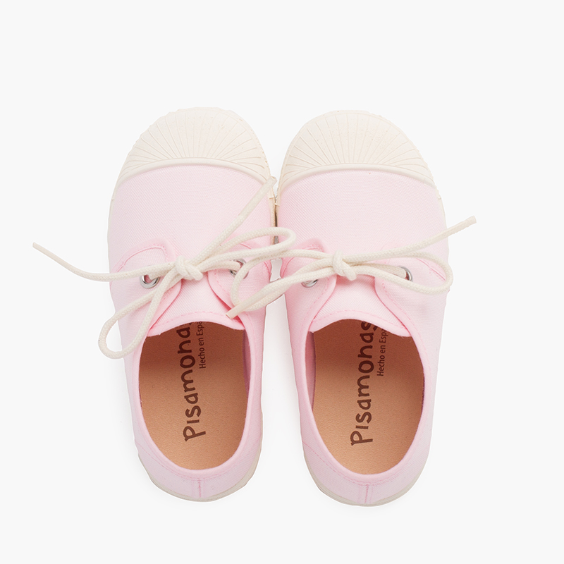 Sneaker Casual in Tela Puntale Gomma Rosa