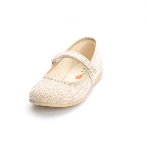 Ballerine Pisamonas In Lino Con Cinturino - Comode, Eleganti, Prodotte In Spagna. Con Bottone Decorativo E Chiusura A Gancio - Foto 1